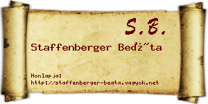 Staffenberger Beáta névjegykártya