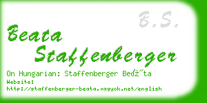beata staffenberger business card